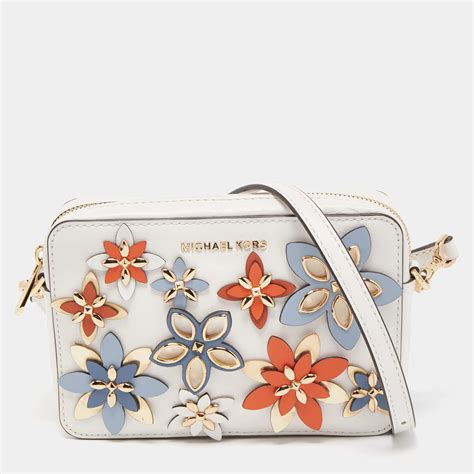 michael kors jet set floral appliqué leather crossbody|Michael Kors Jet Set Crossbody Floral Handbags & Purses for .